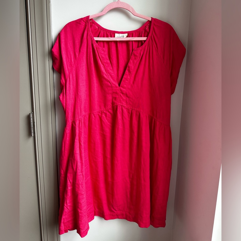Hot pink babydoll dress w/ pockets